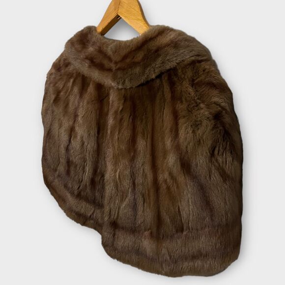 Wincrest Furs For Winkelman's Vintage 50s Brown Mink Capelet Shrug Coat One Size - Picture 7 of 15